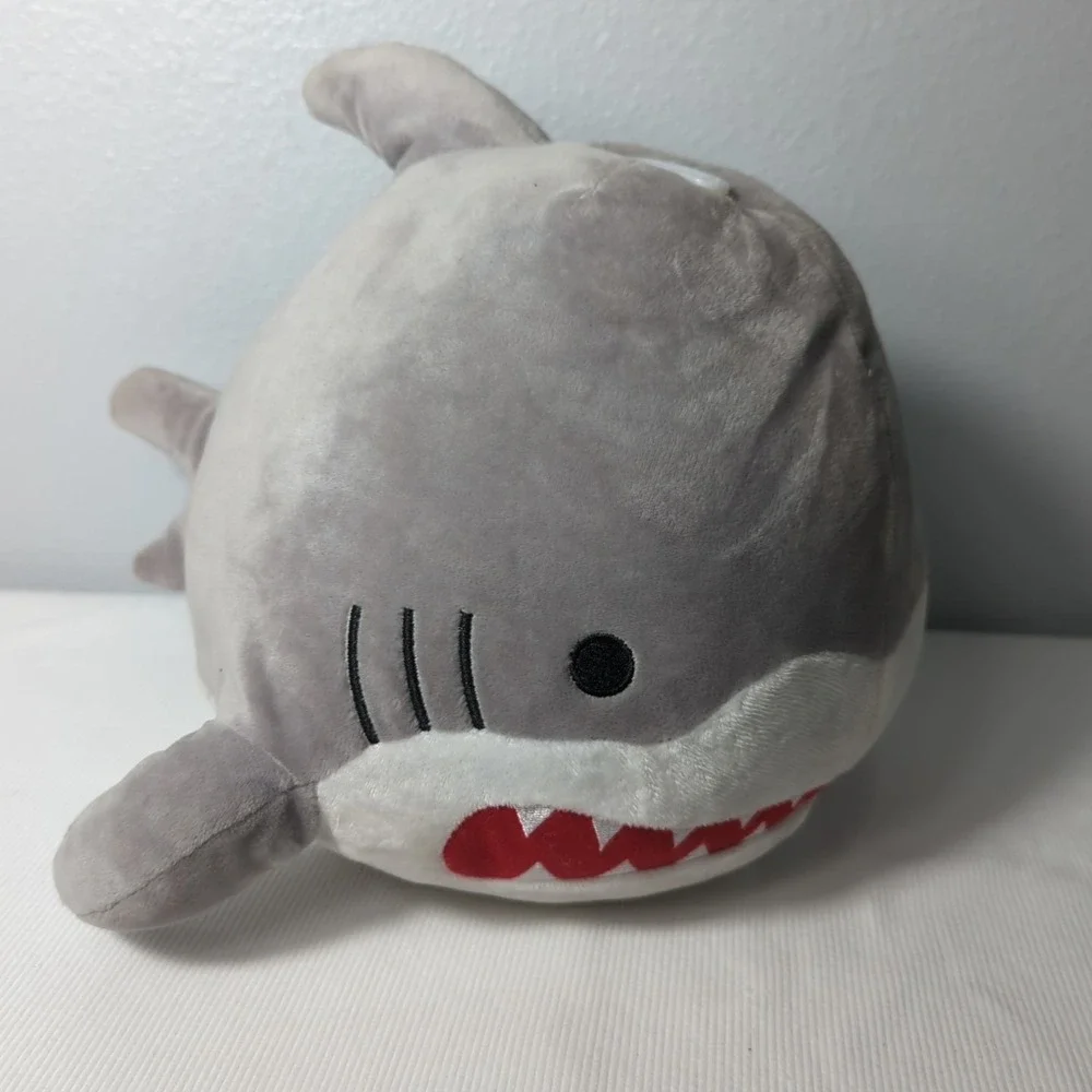 Your Zone‎ Gray And White Plush Shark Bank With Stopper Soft Great Condition